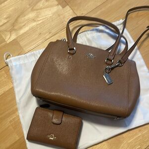 Coach purse with matching wallet.